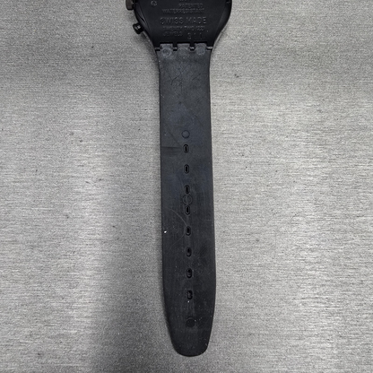 Swatch Chrono Moonshadow Watch Men 37mm Black Dial Black Tone SCB110 New Bat NOS14
