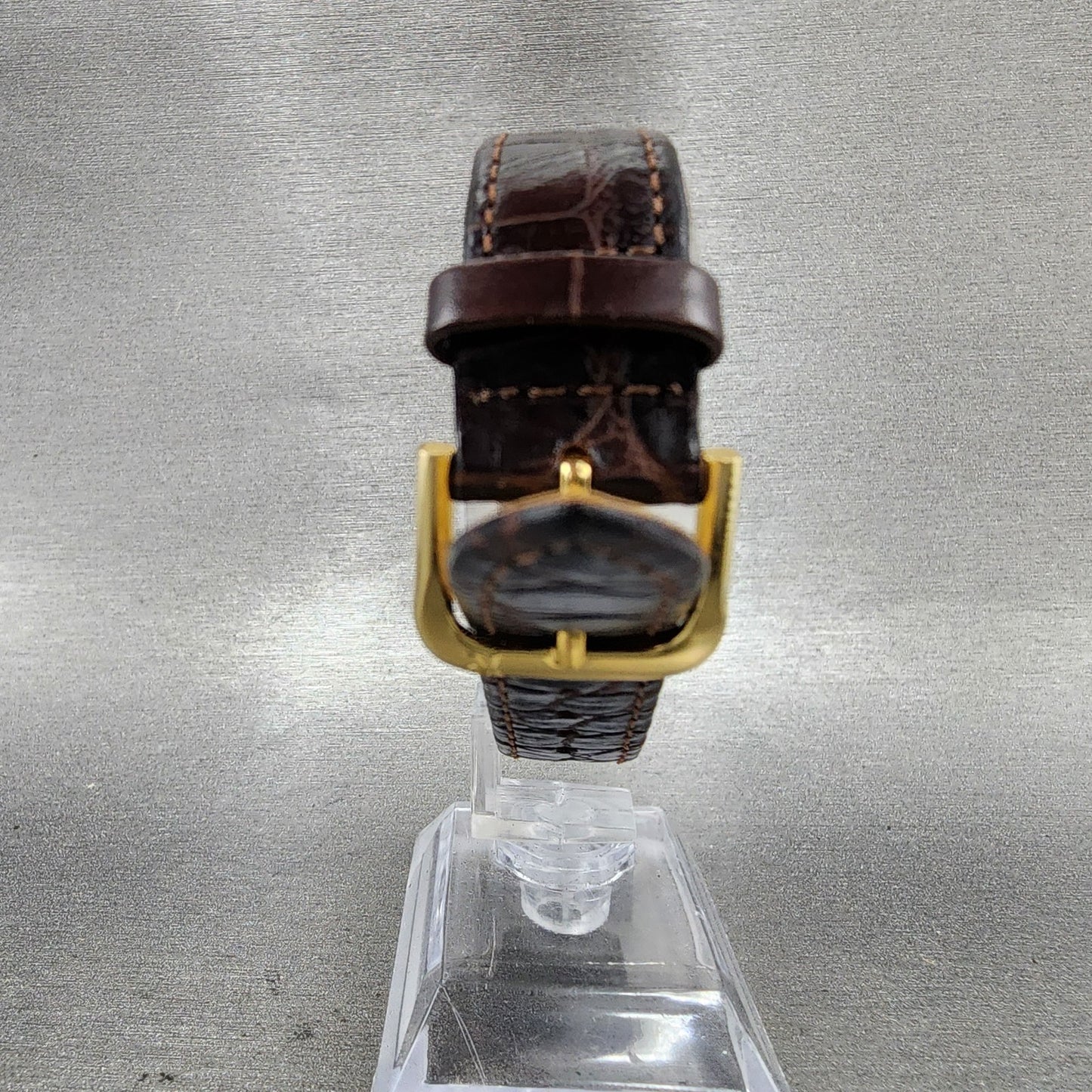 Omega De Ville Tank Watch Unisex 23mm Blue Dial Gold Plated Manual Wind Runs VTG7