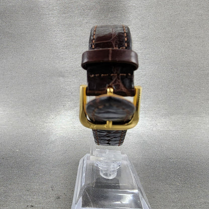 Omega De Ville Tank Watch Unisex 23mm Blue Dial Gold Plated Manual Wind Runs VTG7
