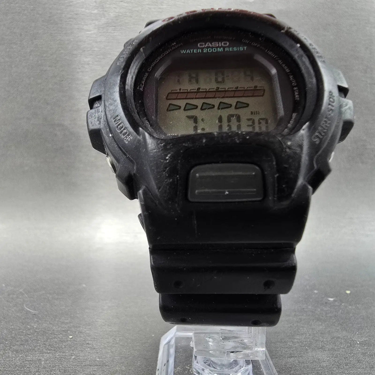 Casio G-Shock DW-6600 Watch Men 50mm Black Red Chronograph Alarm New Batt VTG5