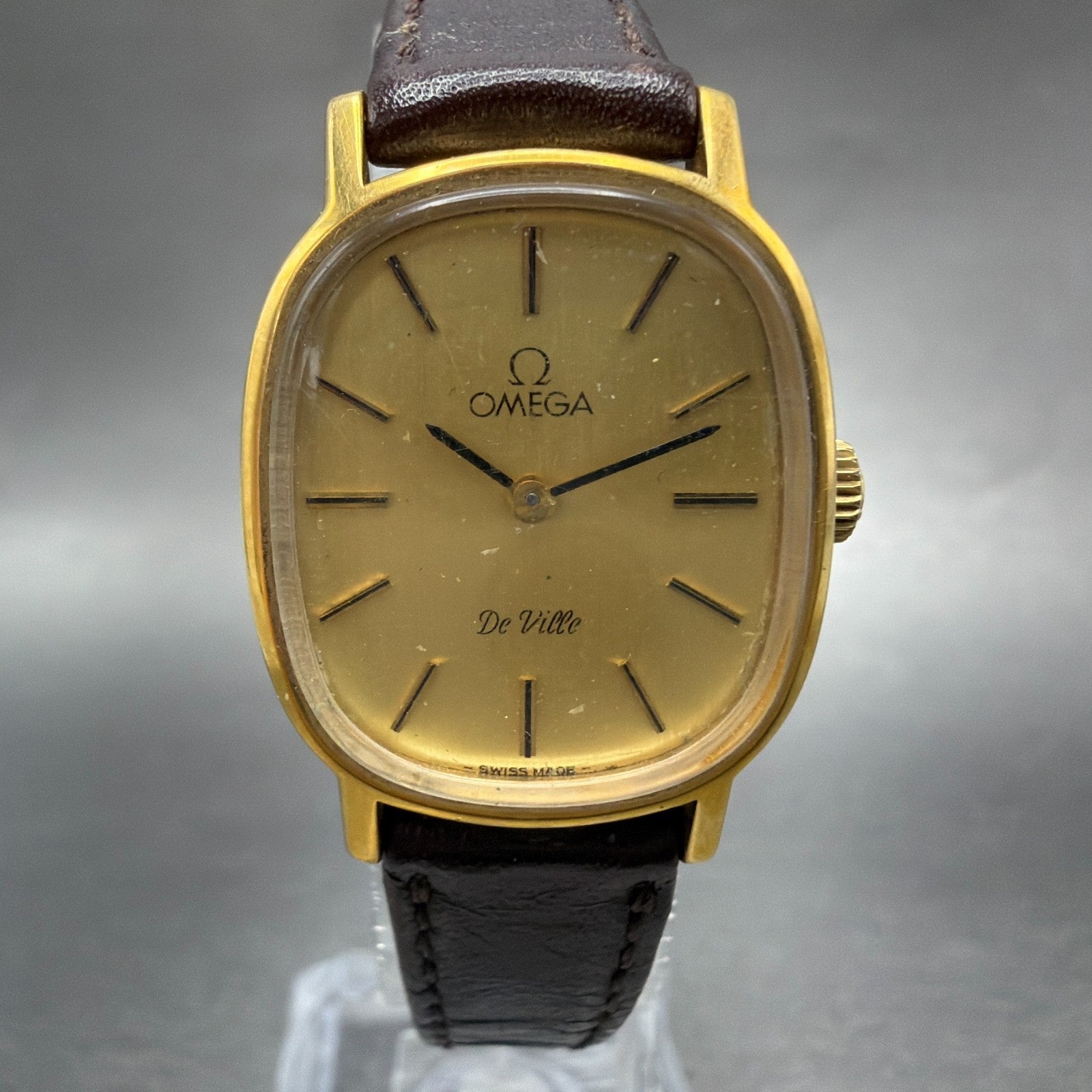 Omega De Ville Watch Women 22mm Gold Dial Gold Plated Manual Wind Runs 511.05090
