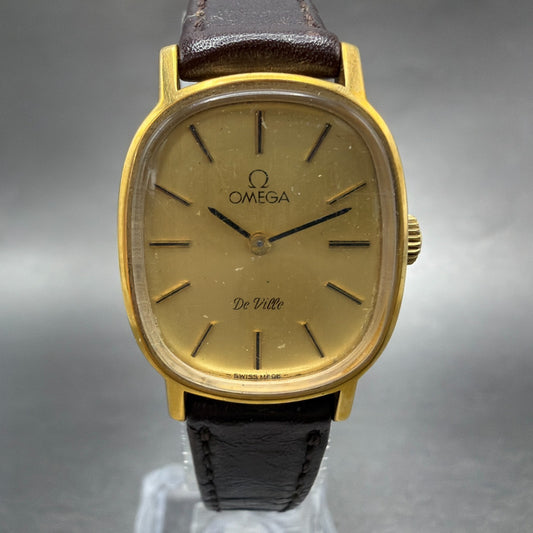 Omega De Ville Watch Women 22mm Gold Dial Gold Plated Manual Wind Runs 511.05090
