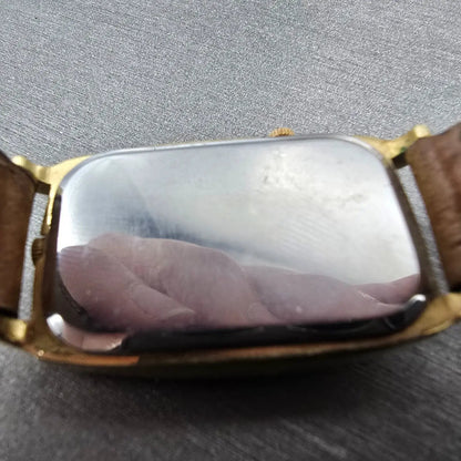 Orvis Dual Time Watch Women 23mm White Dial Gold Tone Rectangle New Battery GT9
