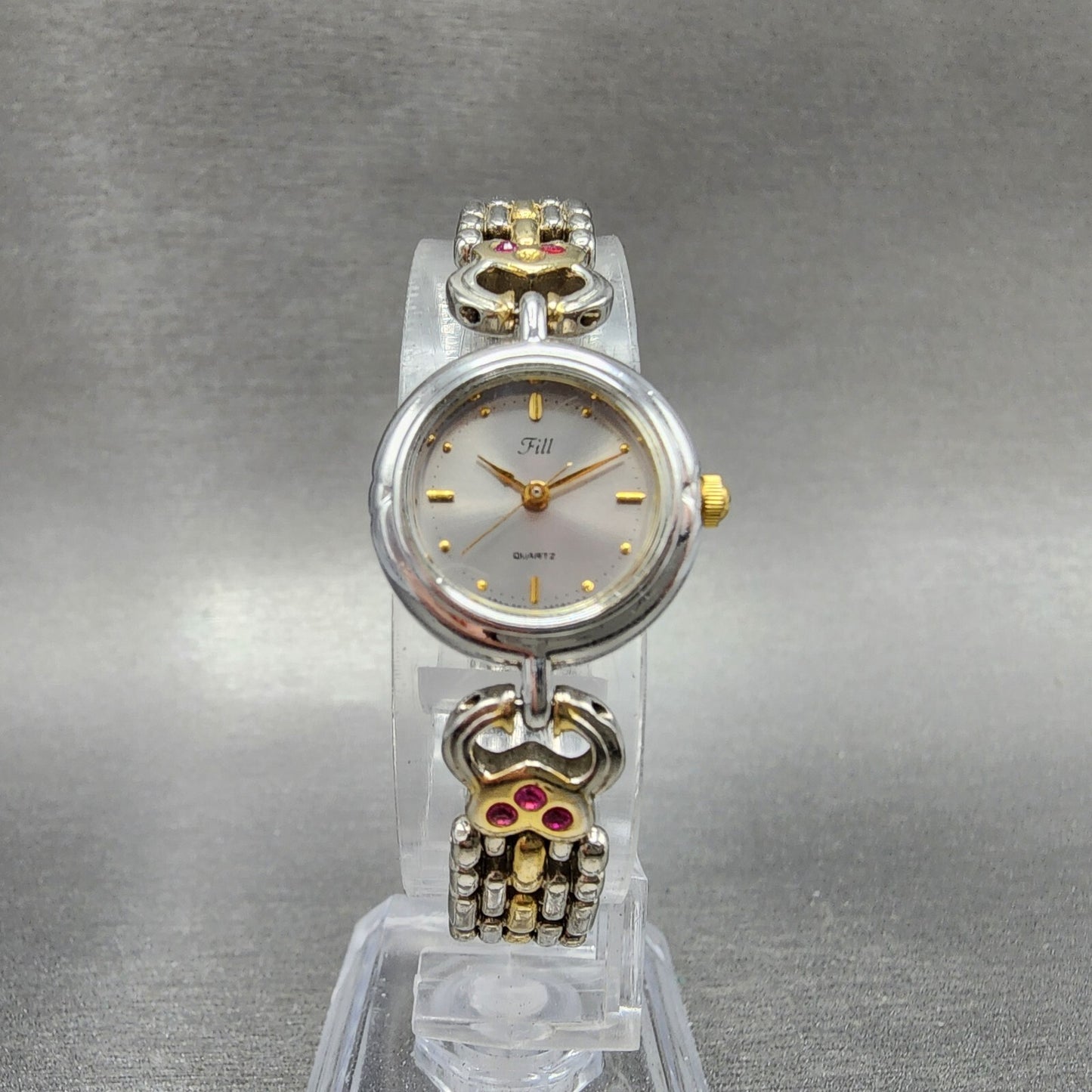Citizen VEGA Watch Women 19mm Gray Dial Two Tone Round Crystal Accents New Batt6