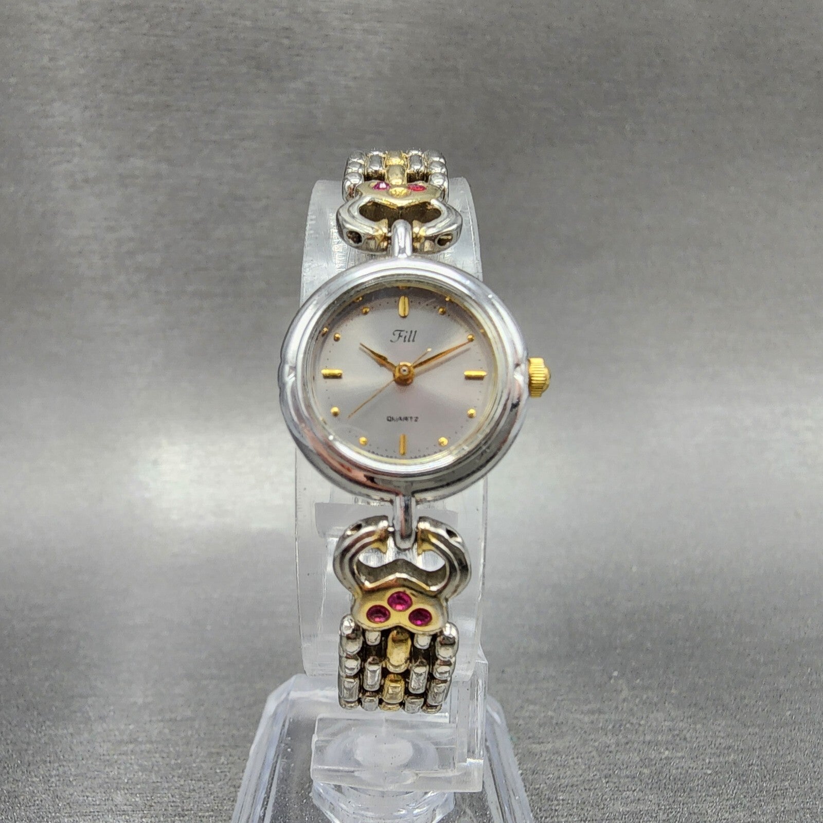 Citizen VEGA Watch Women 19mm Gray Dial Two Tone Round Crystal Accents New Batt6
