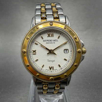 Raymond Weil Tango Watch Women 28mm White Dial Two Tone Date Round 5360 New Bat80