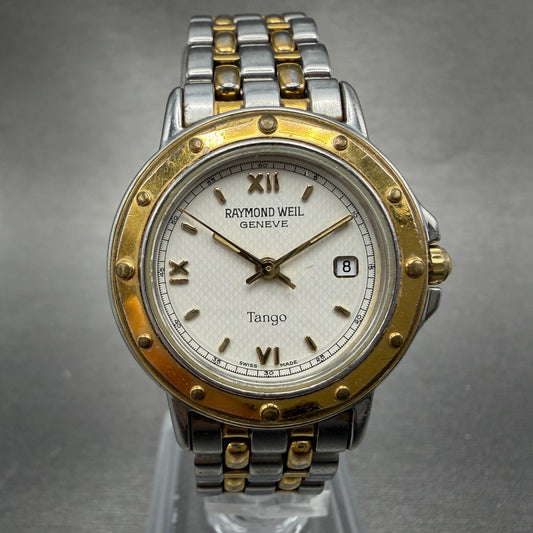 Raymond Weil Tango Watch Women 28mm White Dial Two Tone Date Round 5360 New Bat80