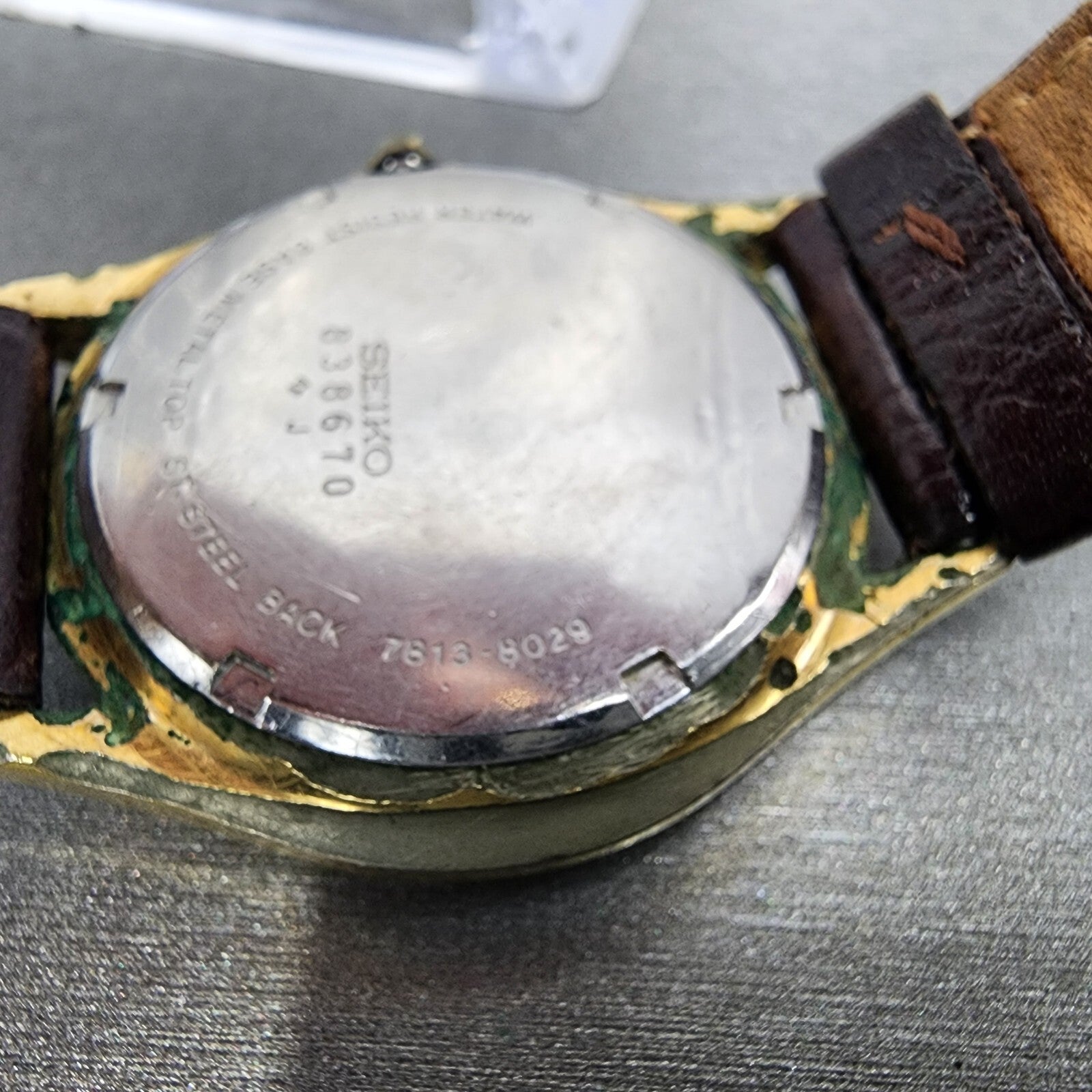 Seiko SQ Watch Men 34mm Brown Dial Gold Tone Daydate Round READ!!!!! New Battery11