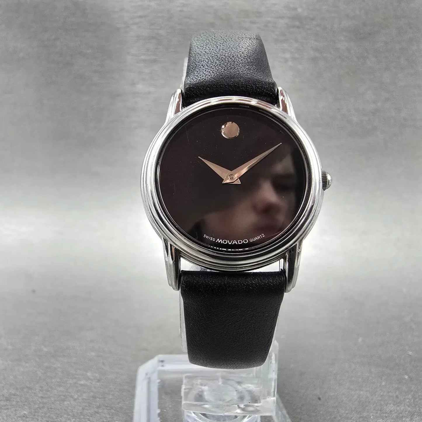 Movado Museum Watch Women 26mm Black Dial Silver Tone Round 84-E4-9840 New Batt5
