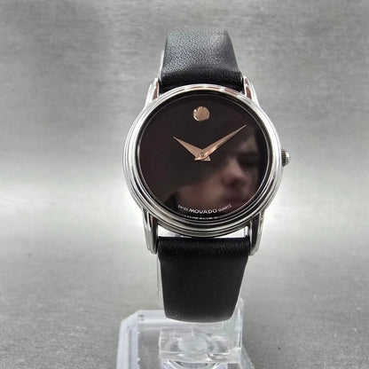 Movado Museum Watch Women 26mm Black Dial Silver Tone Round 84-E4-9840 New Batt5