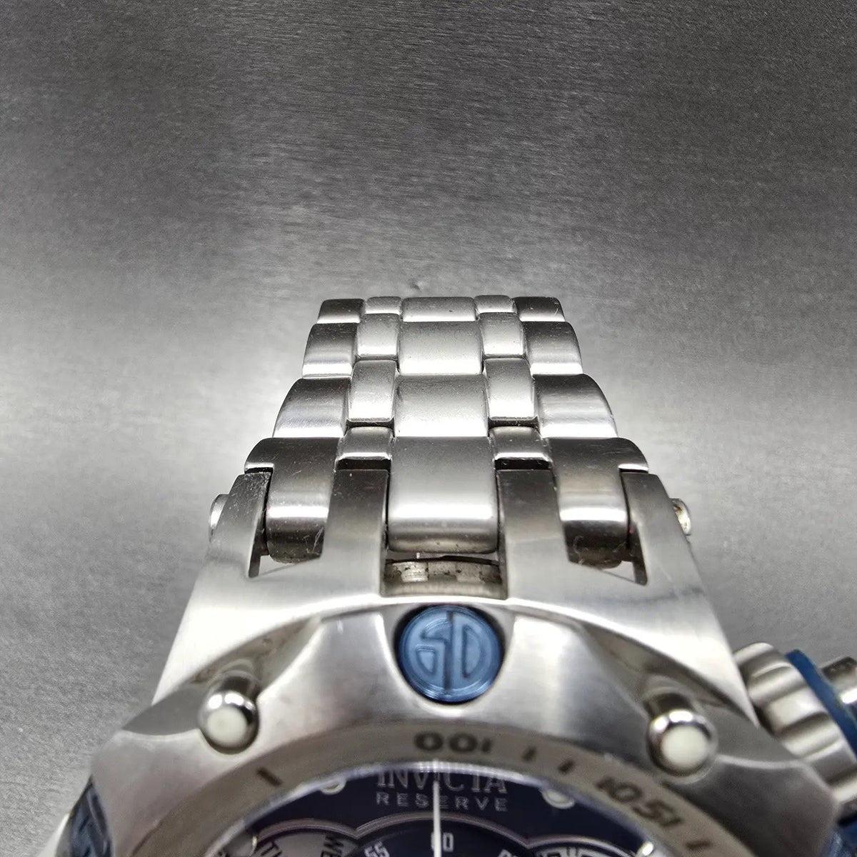 Invicta Reserve Venom Chronograph Watch Men 53mm Blue Dial Steel Daydate NewBatt4