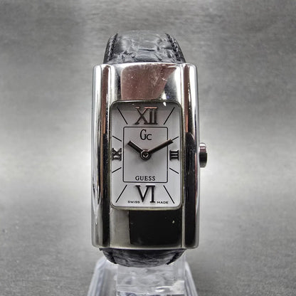 Guess Tank Watch Women 19mm White Dial Silver Tone Rectangle GC13000 New Battery5