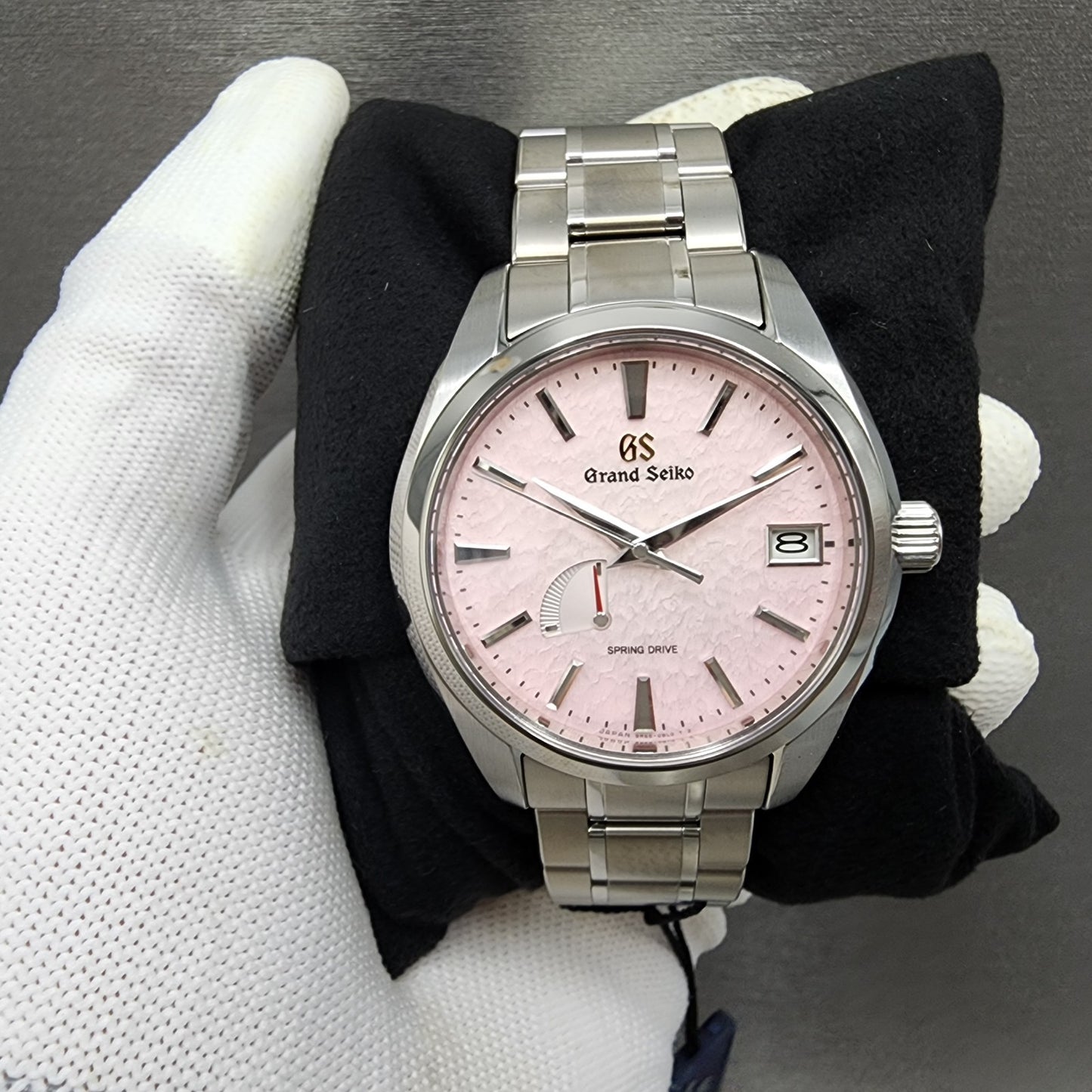 Grand Seiko SBGA497 Watch Men 41mm Pink Snowflake Dial Titanium Date Full Set0