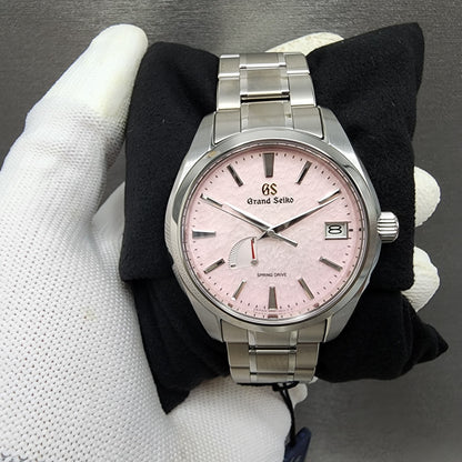 Grand Seiko SBGA497 Watch Men 41mm Pink Snowflake Dial Titanium Date Full Set0