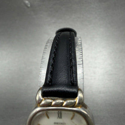 Seiko Watch 20mm Women White Dial Two Tone Rectangle 2P21-5340 New Battery4