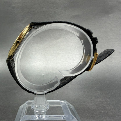 Seiko Lassale Watch Men 32mm Black Dial Gold Tone Round 5A54-2000 New Battery6