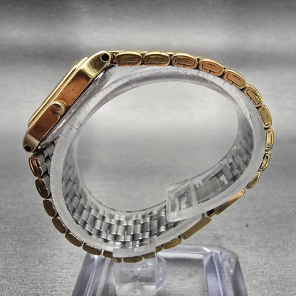 Bulova Watch Women 19mm Gold Dial Gold Tone Rectangle Vintage New Battery6