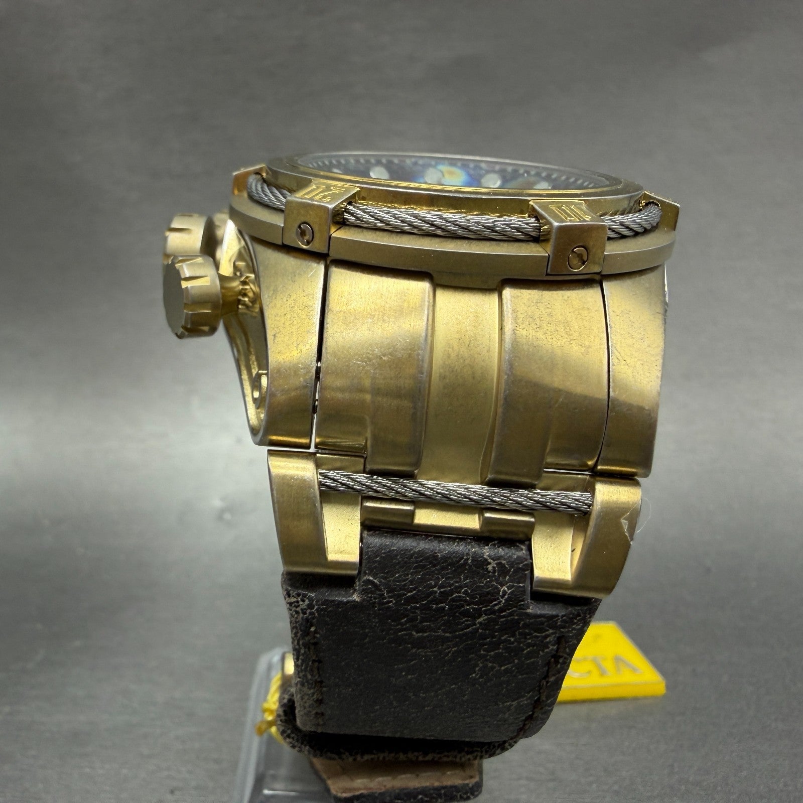 Invicta Reserve Bolt Zeus Empire Watch Men 54mm Blue Dial Gold Tone 17375 Newbat4