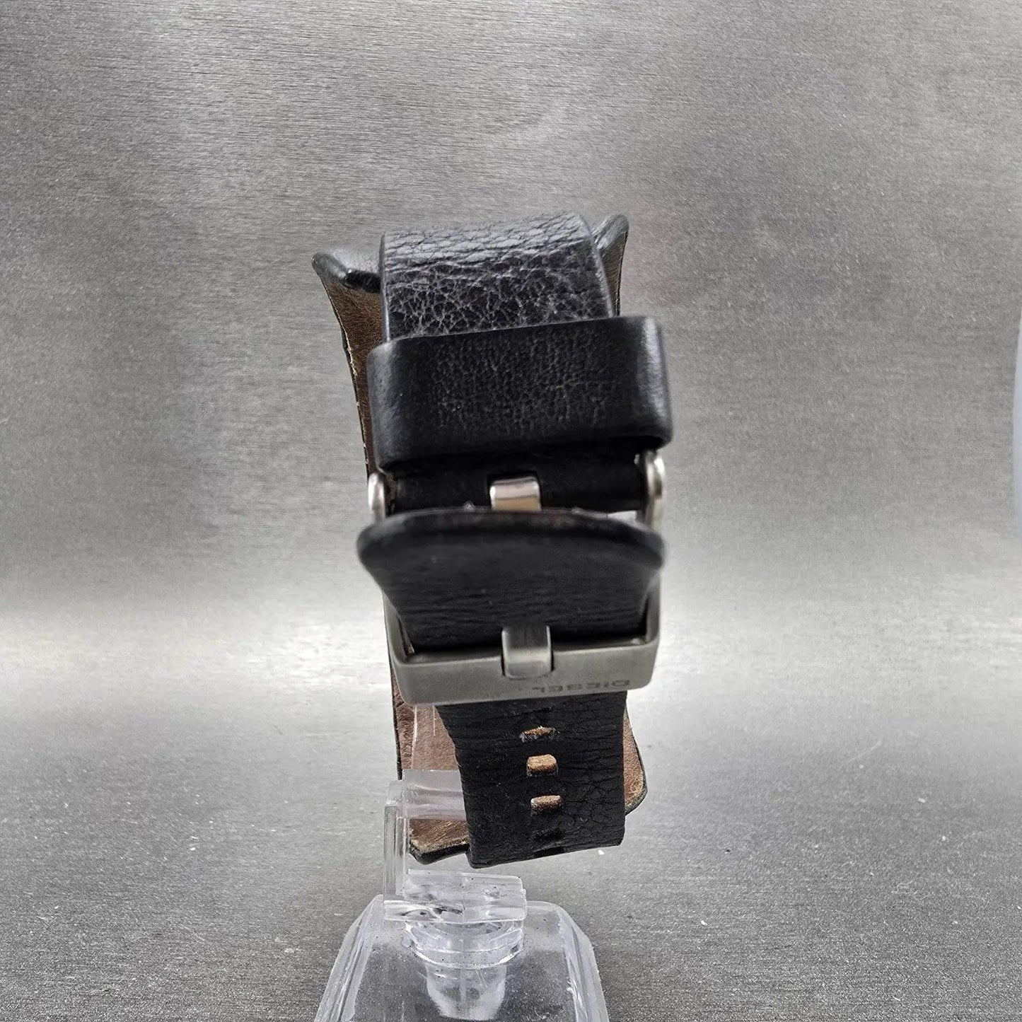 Diesel Watch Men 27mm Silver Dial Silver Tone Rectangle DZ-1020 READ New Battery6