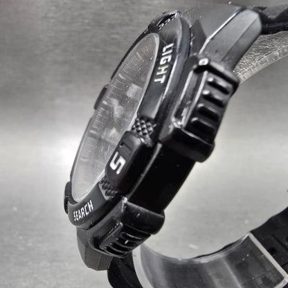 Casio AQ-S800W Watch Men 42mm Black Dial Black Chronograph Alarm Solar Works2