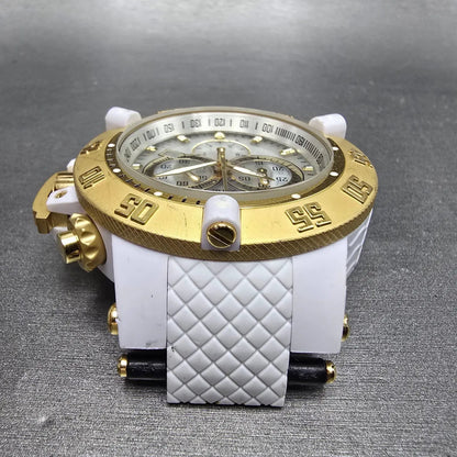 Invicta Sub Aqua Noma II Chronograph Watch Men 50mm Skeleton Dial White Tone Run4