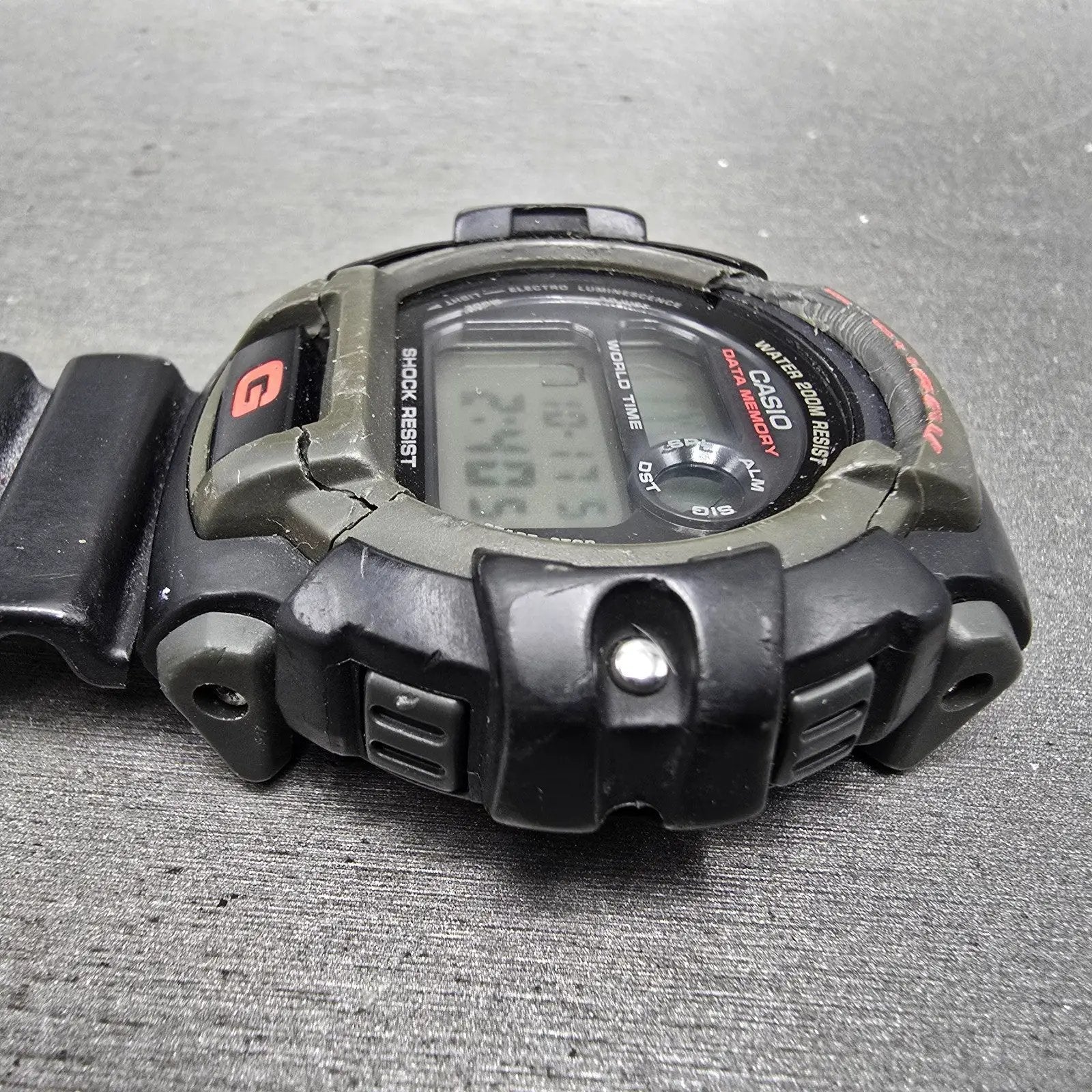 Casio G-Shock G-2200 Watch Men 49mm Black Gray Alarm Chronograph READ New Batt3