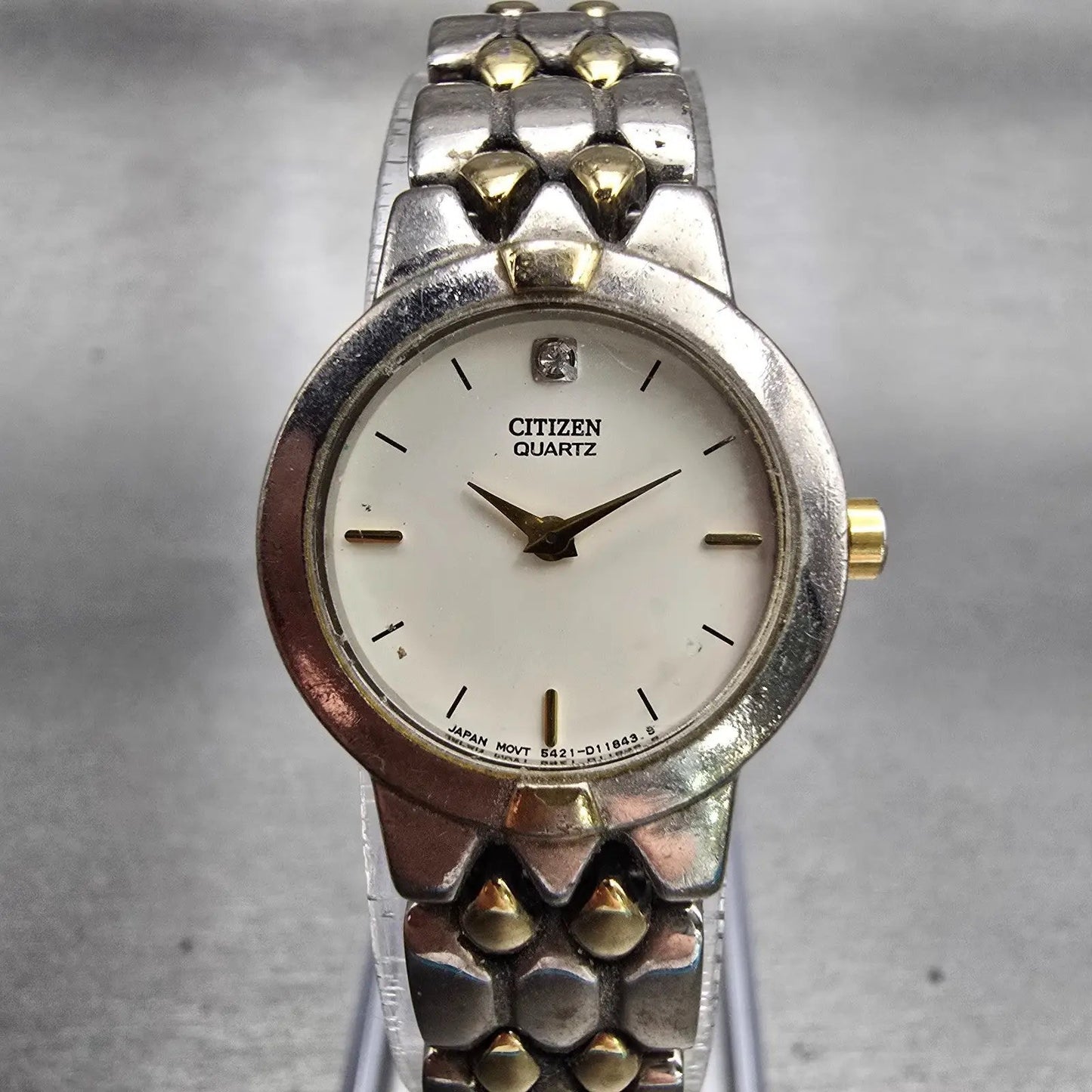 Citizen Watch Women 21mm White Dial Two Tone Round 5421-S93941 New Battery VTG0