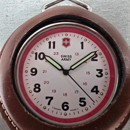 Victorinox Swiss Army Pocket Watch Men 48mm White Dial Silver Tone Round PARTS G2