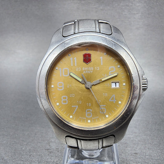 Victorinox Swiss Army Officer LS Watch Men 40mm Yellow Dial Steel Date Round Run