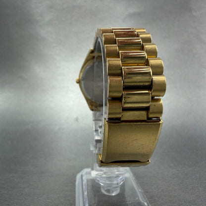 Wittnauer President Watch Men 35mm Champagne Dial Gold Tone Daydate New Battery7