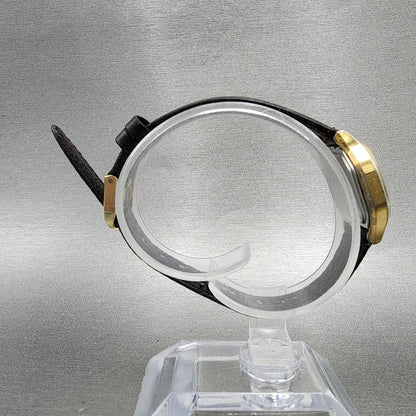 Casio L500 Watch Women 23mm Digital LCD Gold Tone Date Round New Battery VTG8