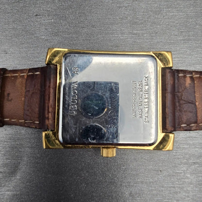 Bulova Caravelle Watch Men 30mm Cream Dial Daydate Rectangle 44C08 New Battery10