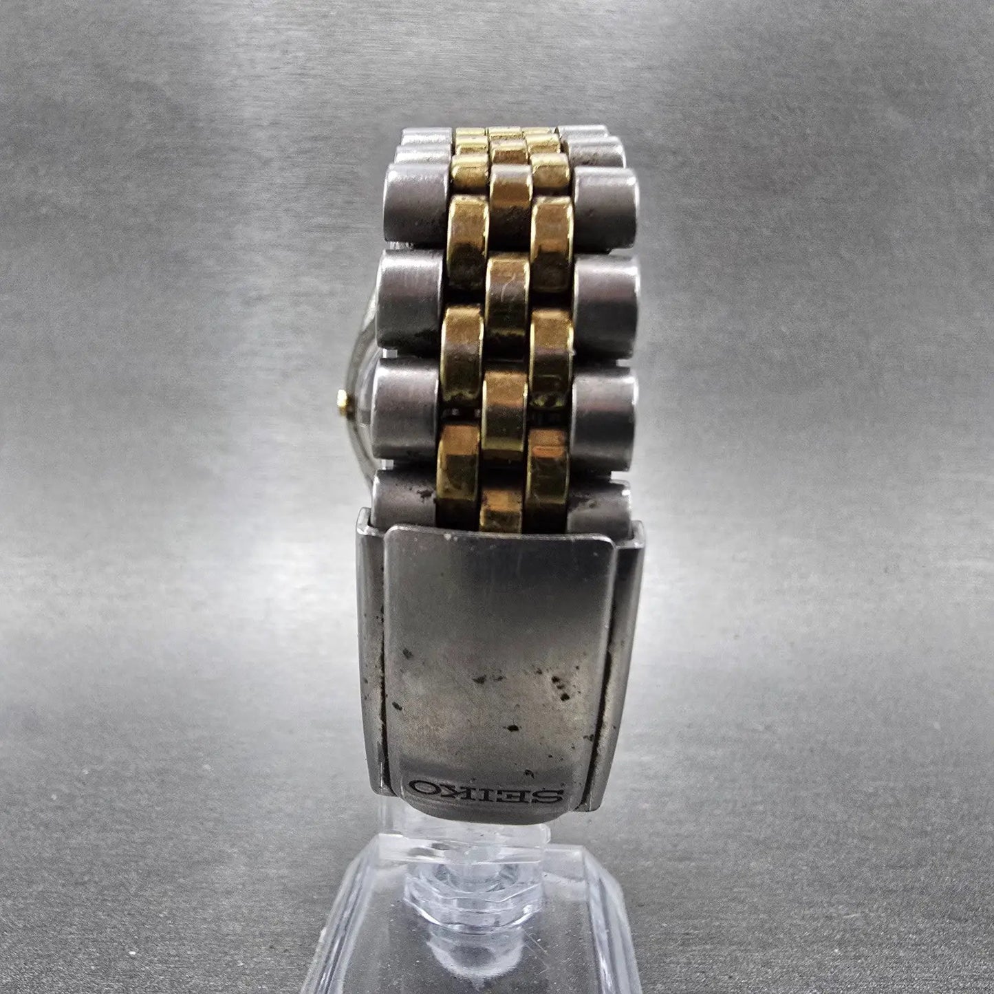 Seiko President Watch Men 35mm Silver Dial Two Tone Daydate 7N43-8111 PARTS8