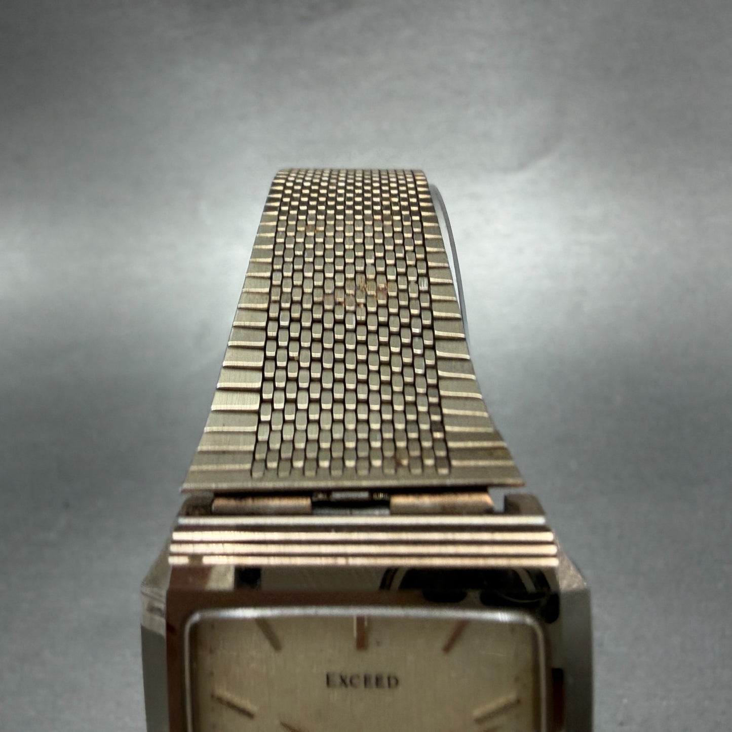 Citizen Exceed Tank Watch Men 28mm Champagne  Dial Gold Tone Octagon New Battery4