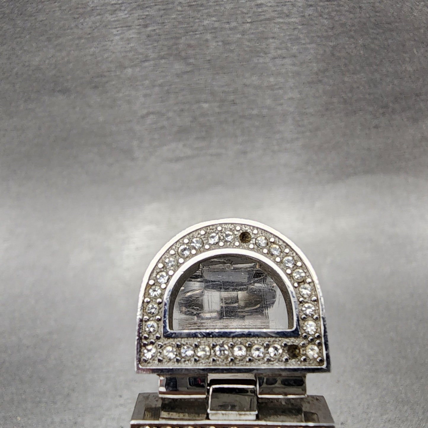 Dolce & Gabbana Tank Watch Women 21mm Silver Dial Steel Crystal Accent New Batt4