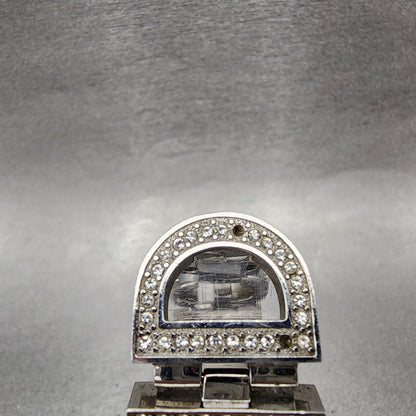 Dolce & Gabbana Tank Watch Women 21mm Silver Dial Steel Crystal Accent New Batt4