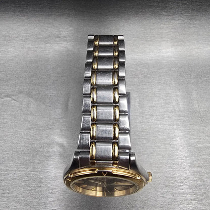 Seiko Watch Men 35mm Gray Dial Two Tone Daydate Round 7N43-6A09 New Battery JP4