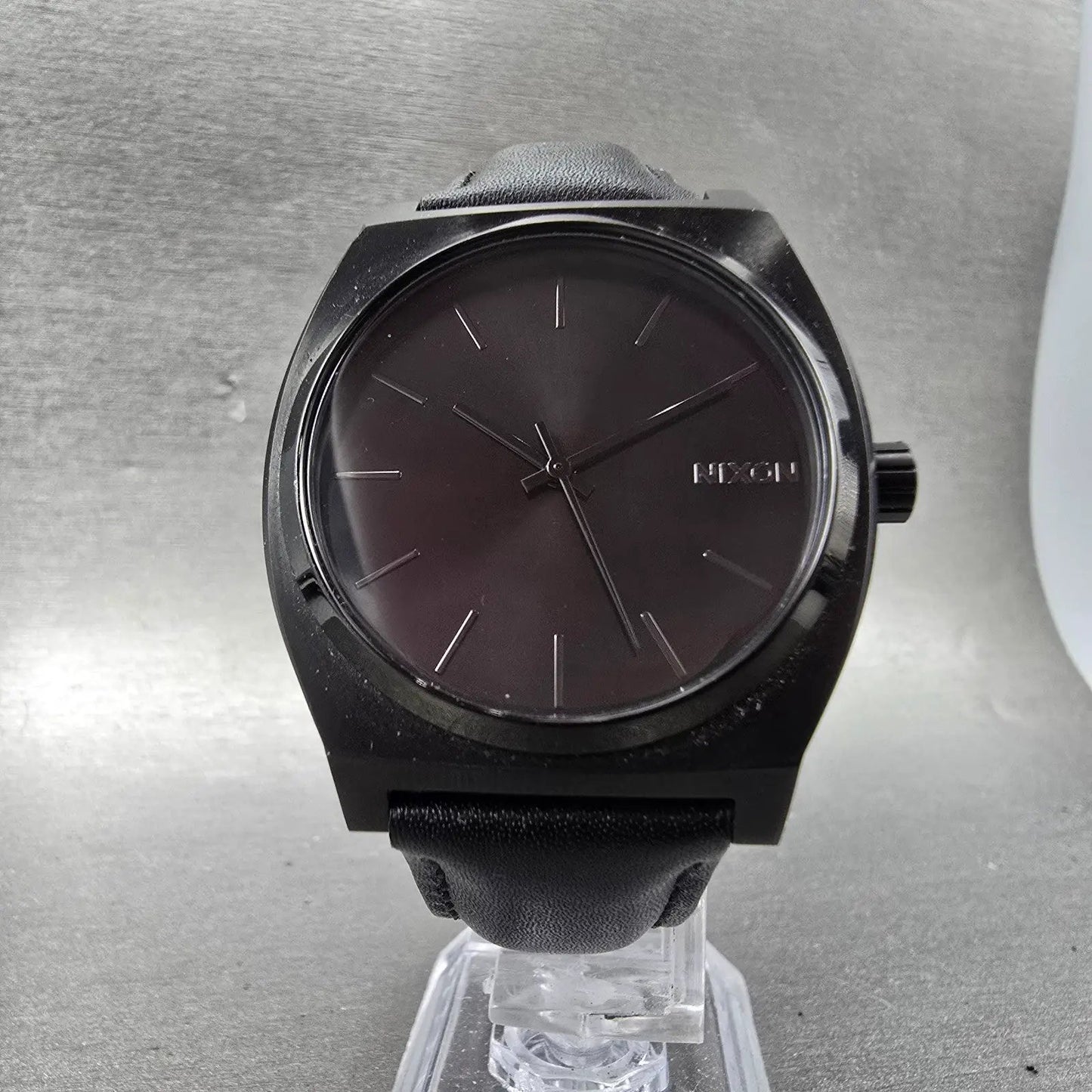 Nixon Time Teller Watch Men 37mm Black Dial Black Tone Round Bracelet New Batt V5