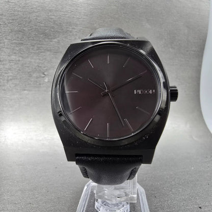 Nixon Time Teller Watch Men 37mm Black Dial Black Tone Round Bracelet New Batt V5