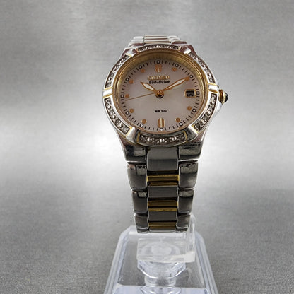 Citizen EcoDrive Watch Women 26mm MOP Dial Two Tone Date E011S044235 Works5