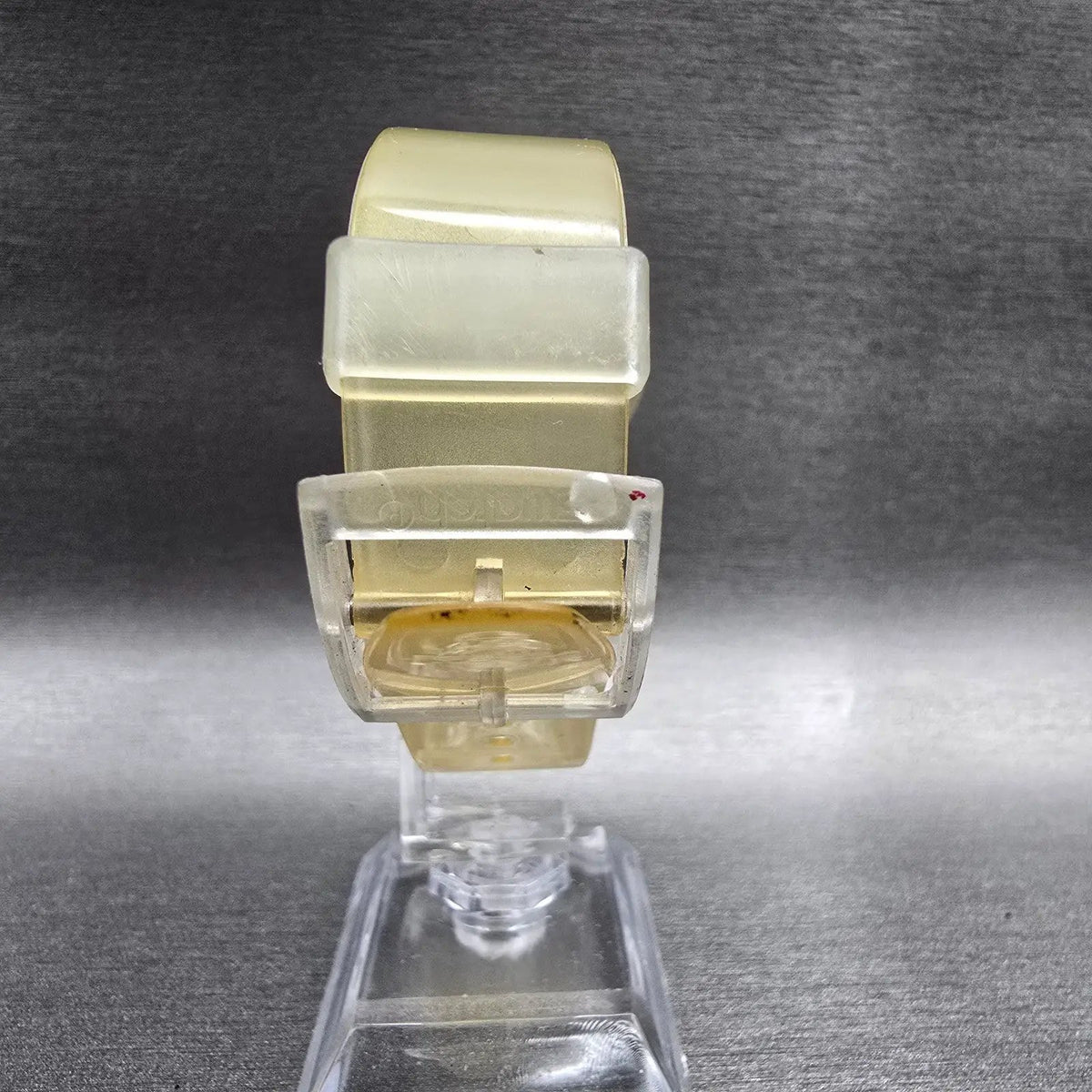 Swatch Transparent Watch Men 34mm Skeleton Dial Clear Case Round GK209 New Batt7