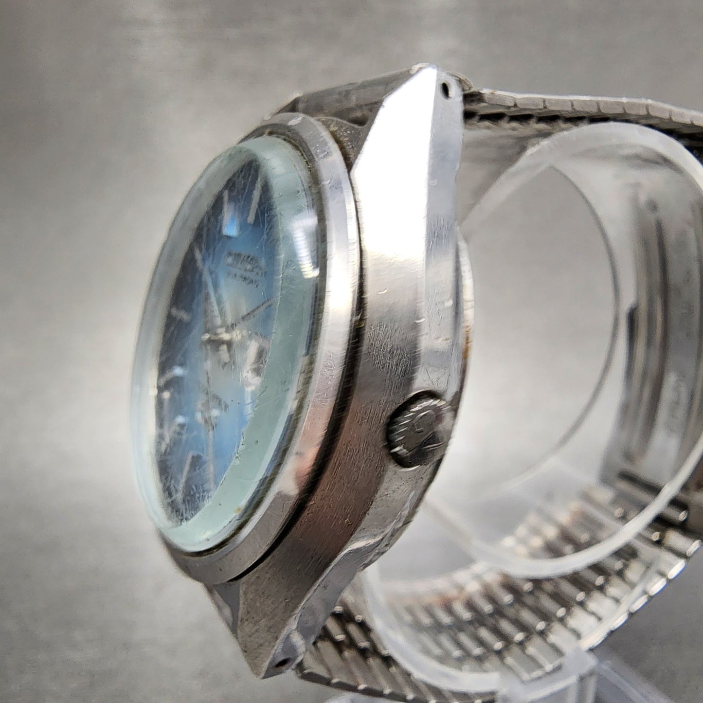 Citizen Electronic Cosmotron Watch Men 37mm Blue Dial Steel Daydate New Battery2