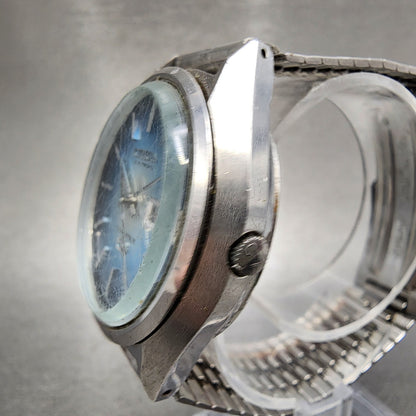 Citizen Electronic Cosmotron Watch Men 37mm Blue Dial Steel Daydate New Battery2