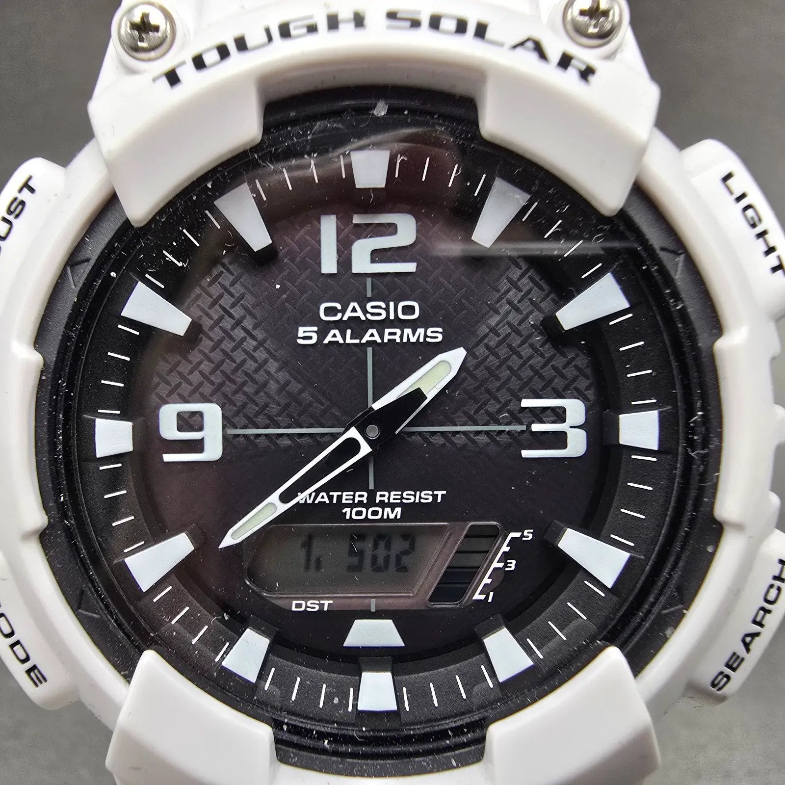 Casio AQ-S810W Watch Men 47mm Black White Alarm Chronograph Analog Digital Solar1