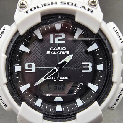 Casio AQ-S810W Watch Men 47mm Black White Alarm Chronograph Analog Digital Solar1