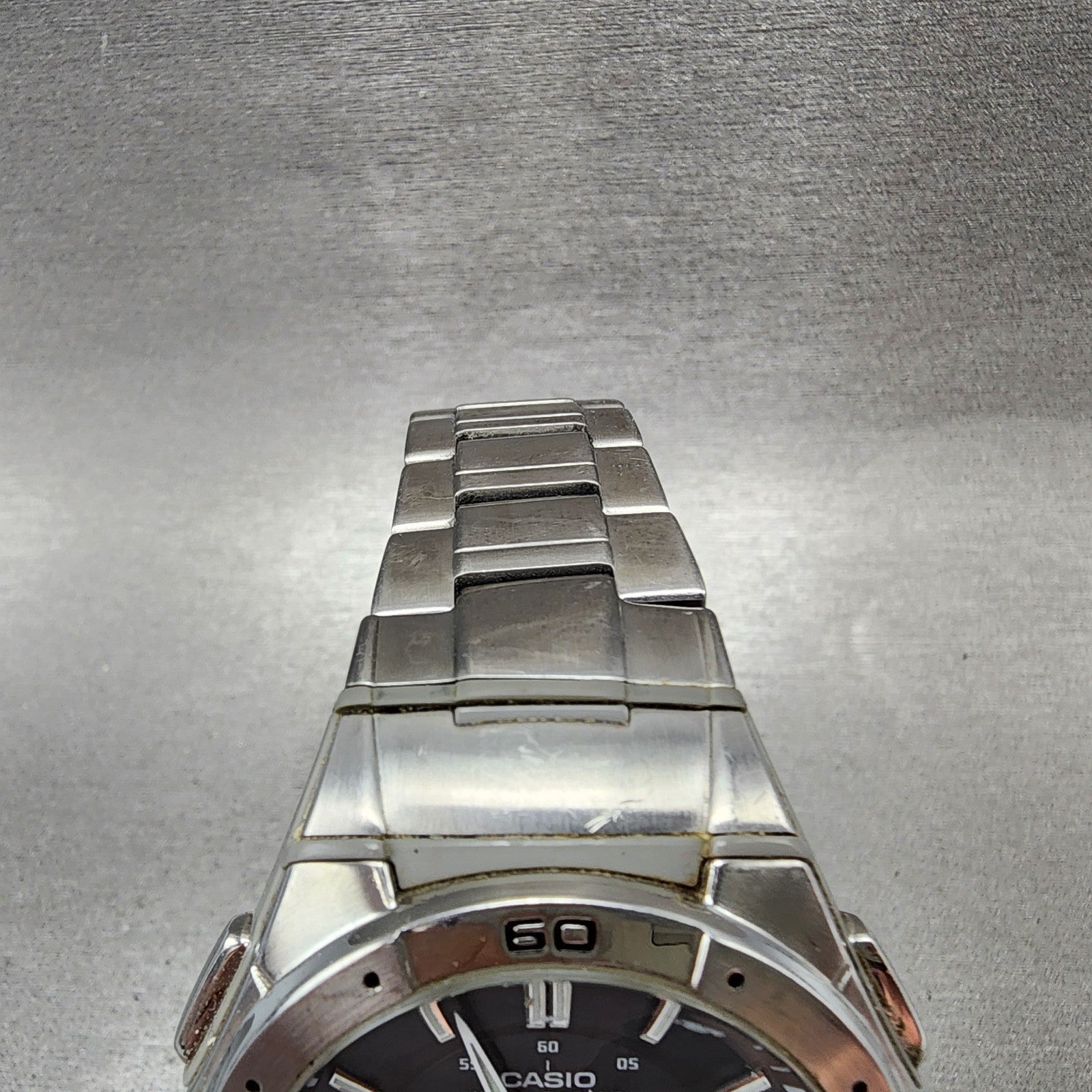 Casio Wave Ceptor Solar Watch Men 42mm Black Dial Analog Digital Steel Runs4