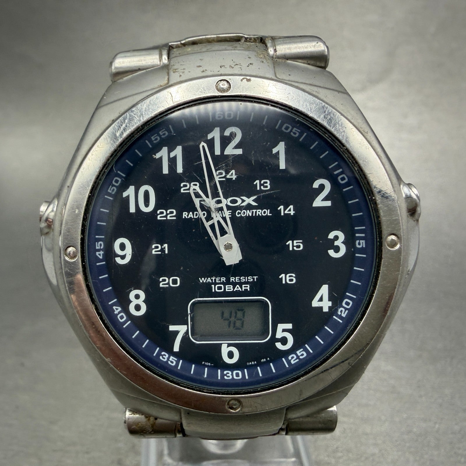 Seiko ALBA Roox Watch Men 46mm Blue Dial Steel Analog Digital P106-0AA0 New Batt0