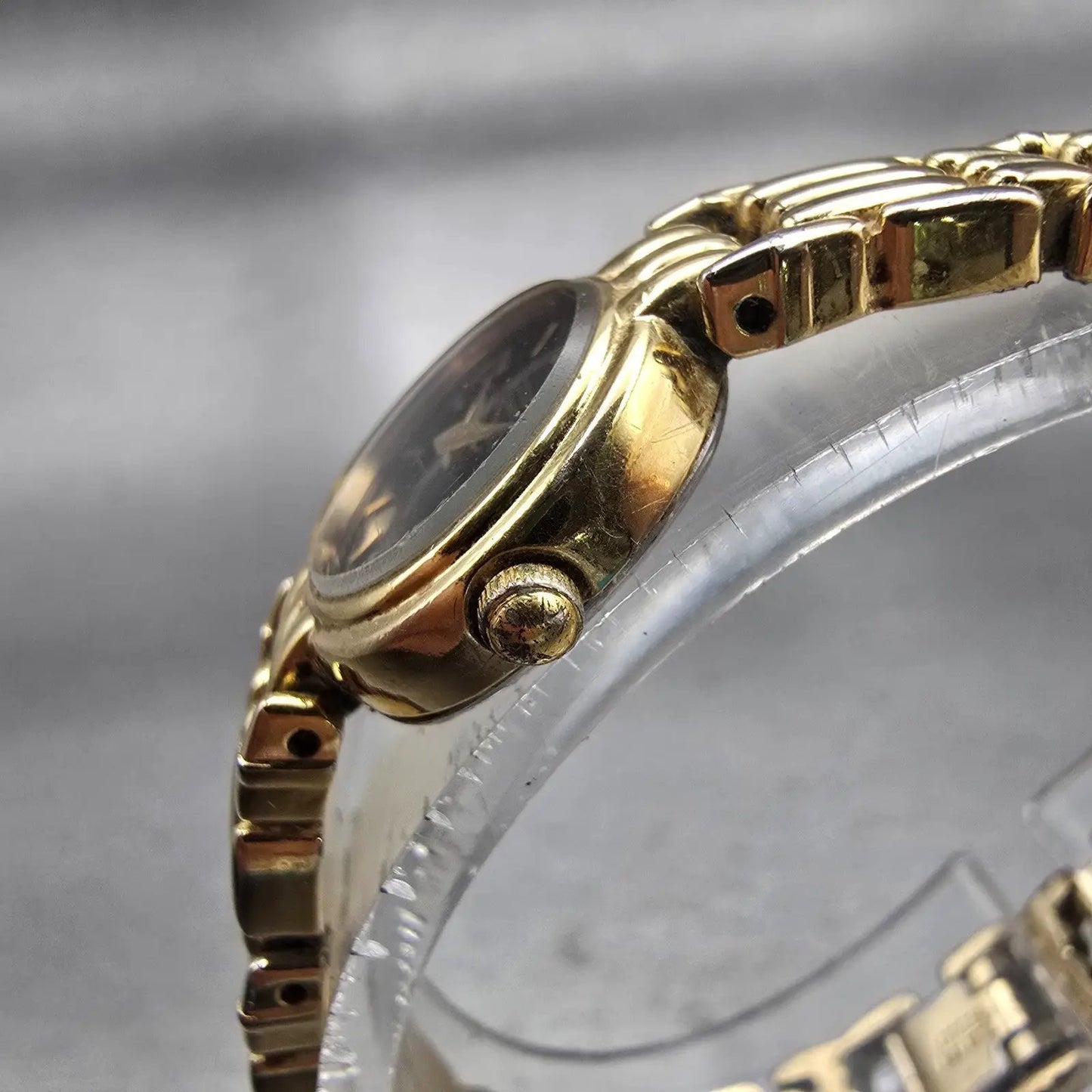 Citizen CQ Watch Women 16mm Black Dial Gold Tone Round 2250-242840 New Battery2