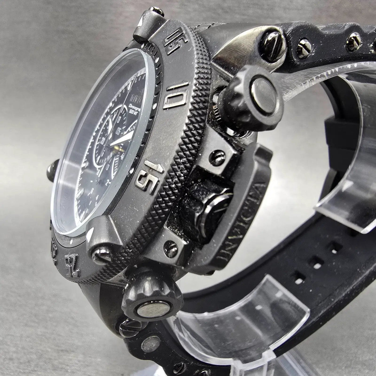 Invicta Reserve Sub Aqua Chrono Watch Men 50mm Black Dial Black Date 5508 Works2