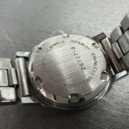 Edox Watch Women 23mm Silver Dial Silver Tone Round Manual Wind Runs VTG10